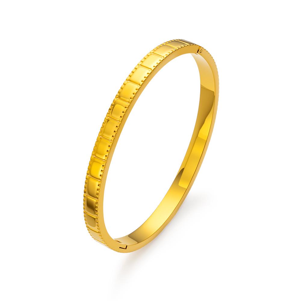 Exquisite Titanium Stainless Steel Bracelet with Irregular Inlaid Rhinestones - Starry Electroplated Design