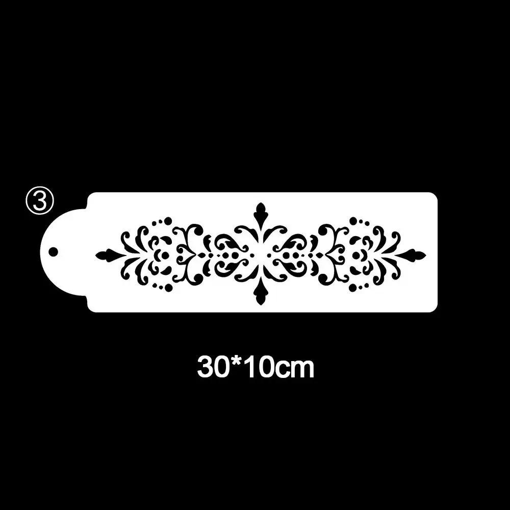 Cake Decorating Tool Damask Lace Border Cake Side Cupcake Stencil Sugarcraft Decoration Mould Baking Tool Kitchen Accessories