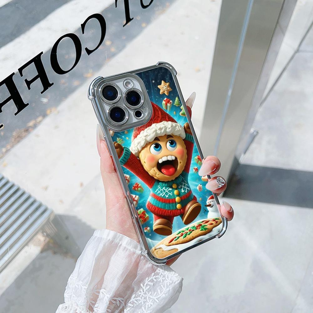 Ae108 Happy New Year Merry Christmas Electroplated TPU Phone Cases for Xiaomi 11 Lite Redmi Note 13 Pro 12C 9S 14C Huawei Four Corner Protection Cover