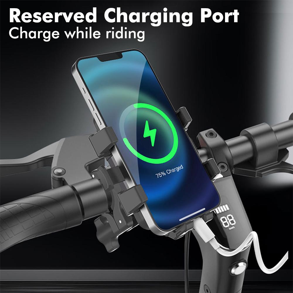 Universal Motorcycle Bike Phone Mount - 360° Rotation Anti-Shock Holder for Cycling, E-Bike & Scooter, One-Second Lock System