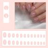 Gloss & Go 24 Reusable Artificial Fake Nail Set| Light Peach Color With Glitter Design Glossy Nails| Lightweight & Long Lasting| Quick Fix For Fes