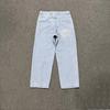 DRIPX High Quality Printed Embroidery Straight Jeans Black Pants Men Jeans Printing Trend Street Wear