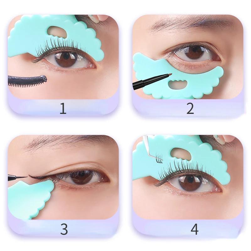 Hollow Out Eyeliner Stencil Wing Tip Drawing Lipstick Wearing Aid Face Cream Mask Applicator Makeup Beauty Tool