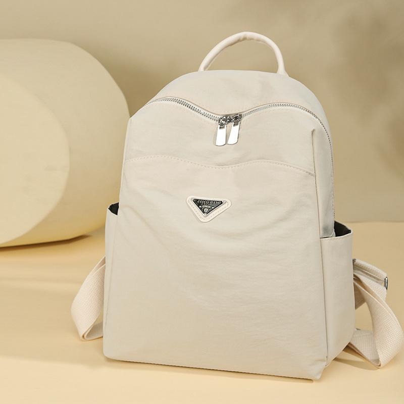Women's Solid Color Backpack Student Schoolbag Oxford Cloth Travel Small Backpack