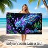 Underwater Fish Theme Quick Dry Beach Towel Custom Name Text Print Large Sand Resistant Towel Beach Vacation