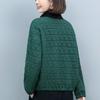 Women's Quilted High Neck Zipper Pullover Sweater - 2024 Autumn/Winter Collection, Petite Fit, No Hood