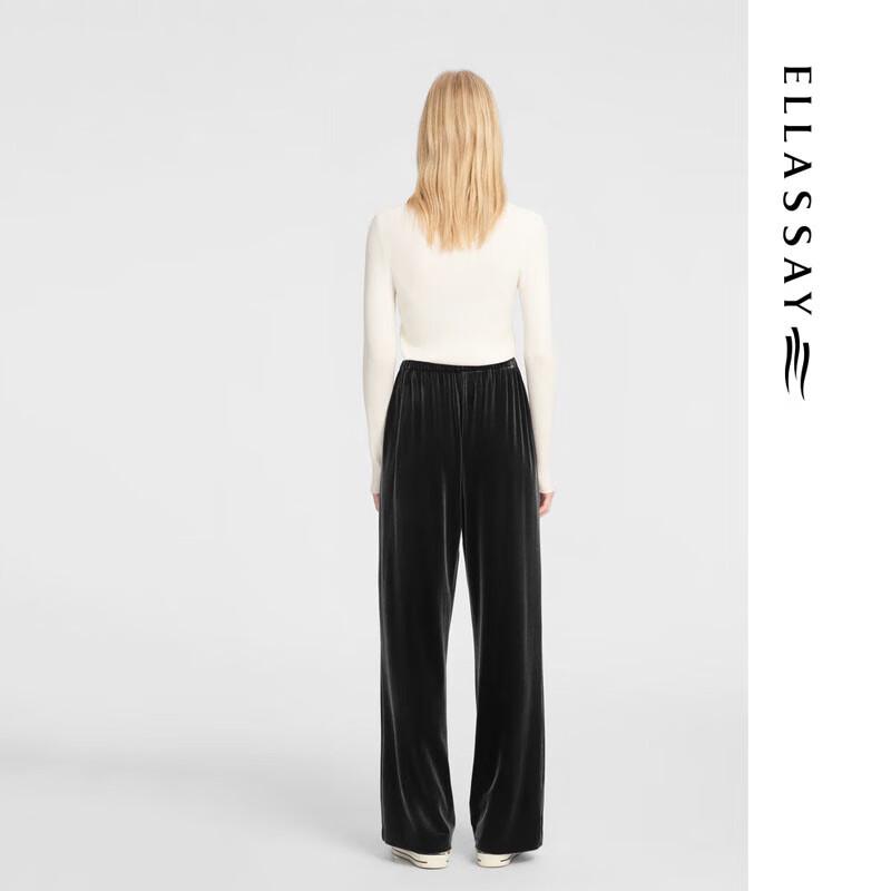 ELLASSAY EWB353K00800 Women's Elegant Loose Wide-Leg Pants