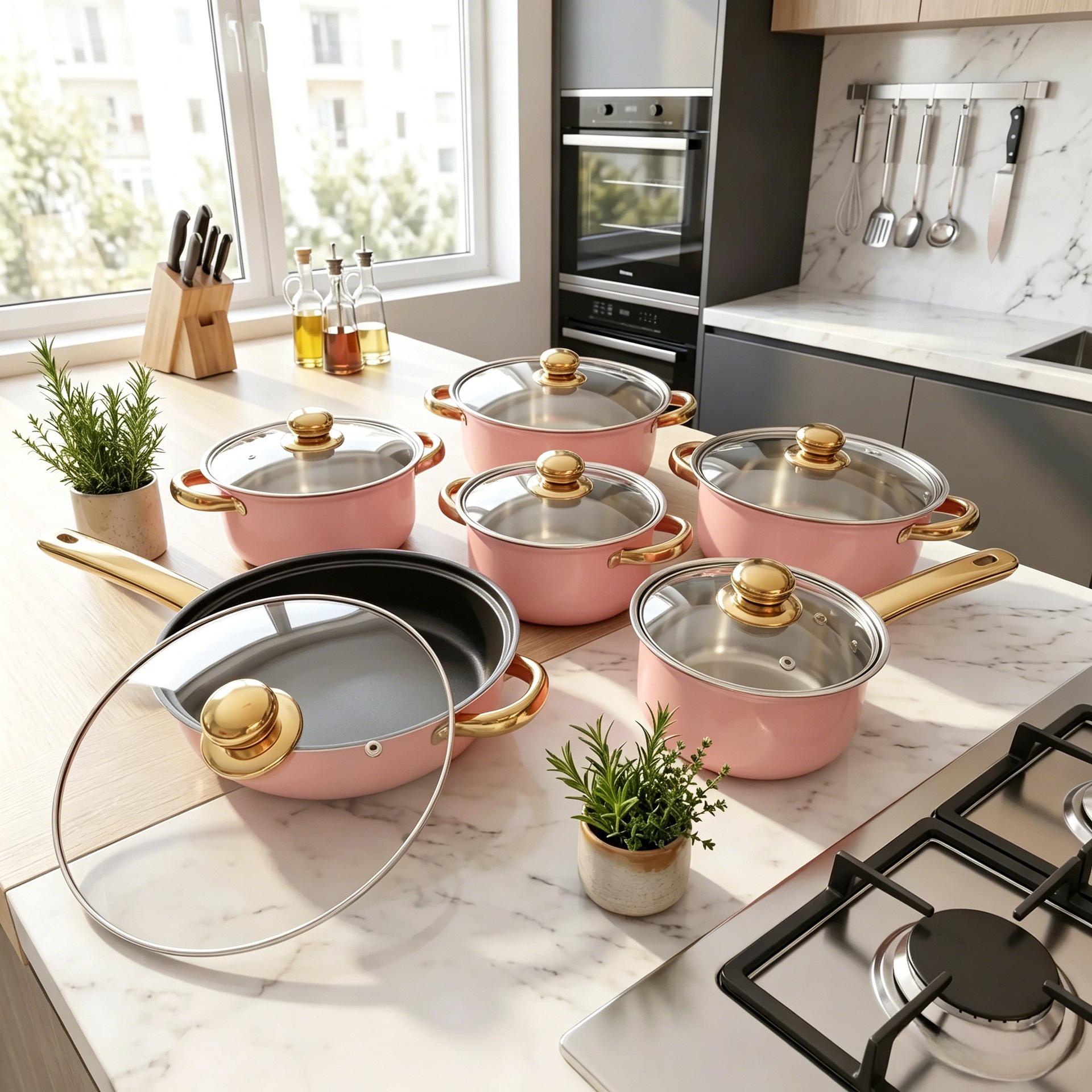 12-Piece Non-Stick Stainless Steel Cookware Set
