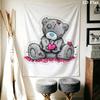Tatty Teddy Wall Tapestry Aesthetic Wall Hanging Printed Fabric Blanket Decorative Tapestries for Bedroom Living Room Home Decor