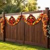 Thanksgiving Fan Flag Fall Bunting for Outside, 1.5 X 3ft Turkey Pumpkin Maple Festive Porch Accents Leaf Pattern Hanging Banner, Harvest Buntings