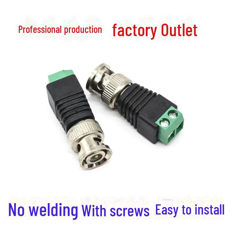 Green Terminal Solder-Free BNC Male to Male/Female Wiring Monitor