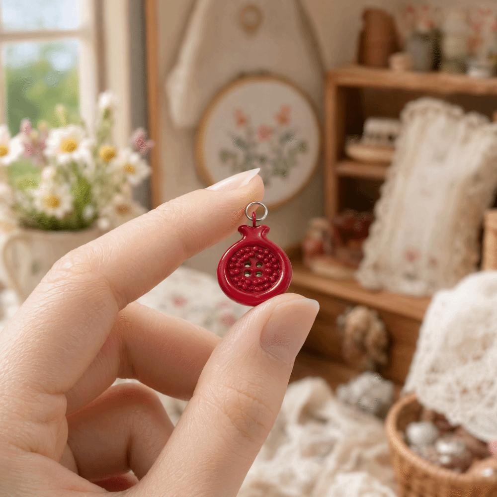 Drop Oil Craft Finish Enamel Mini Pendants 3D Vegetable Drop Oil Beads Keychain Ornament Decor