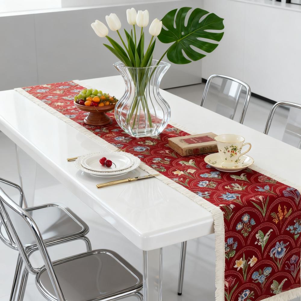 Stół Jadalny Szafka TV Stolik Kawowy Nordic Bawełna Len Bieżnik na Stół