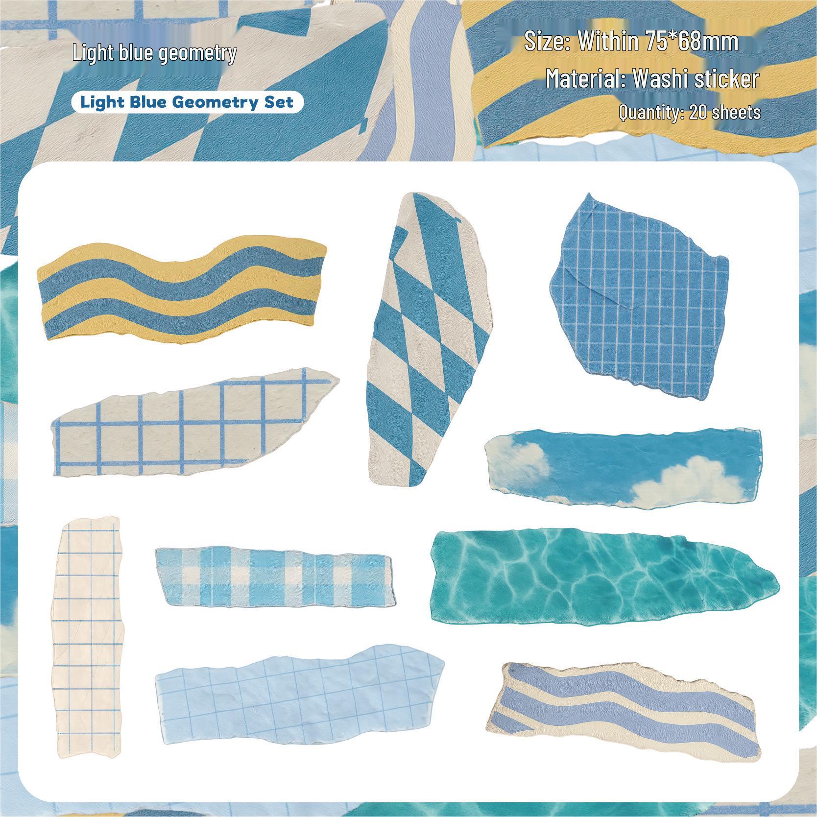 RetroStory Washi Tape Sticker Pack - Stripes, Polka Dots & Shapes for Journaling & Collage