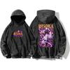 Hisoka Hunter X Hunter Hoodie Graphique Coloré Vintage Lavé Unisexe Pullover Surdimensionné Sweat à Capuche Casual Streetwear Hauts