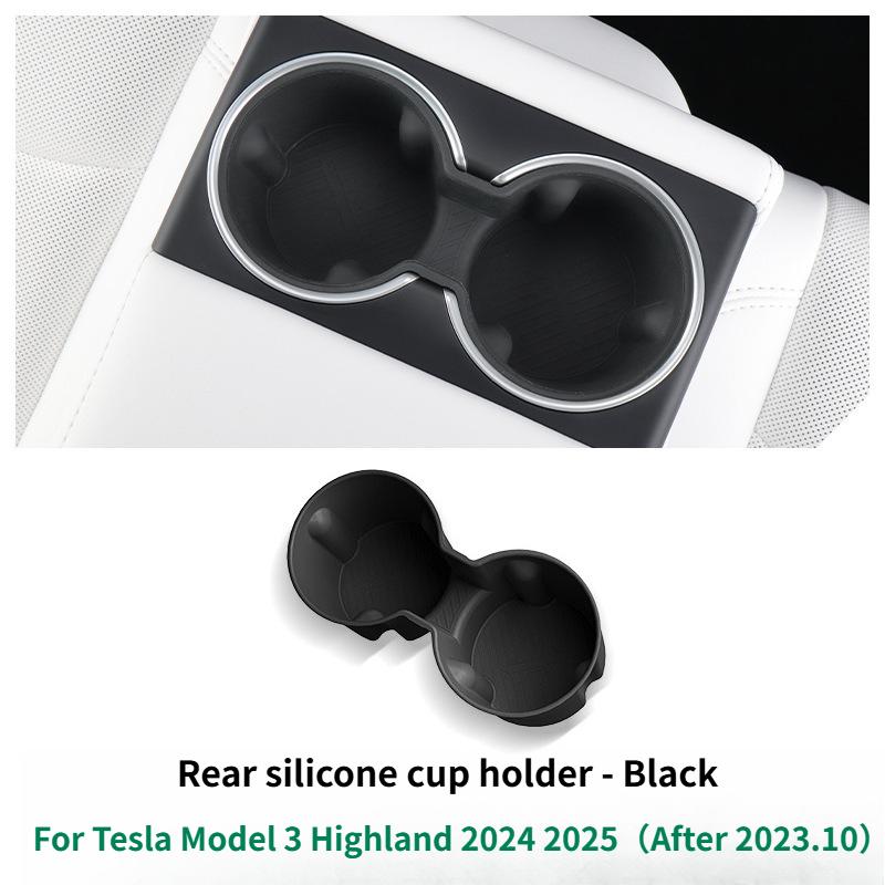 For Tesla Model Y Juniper 2025 Center Console Storage Organizer Box Tray Armrest Hidden Box Cup Holder New Model 3 Highland 2024
