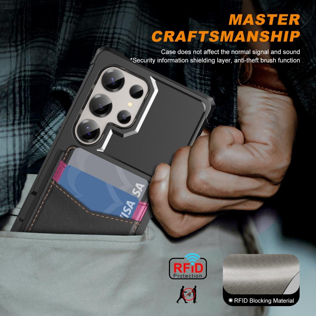 Flip Card Slot Holder Wallet Phone Case For Samsung Galaxy S21 S22 S26 Ultra S25 Edge S24 Plus S23 FE A57 A37 A17 Armor Cover