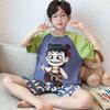 Boys' Summer Two-Piece Pajama Set: Short Sleeve, Light & Loose Fit for Kids