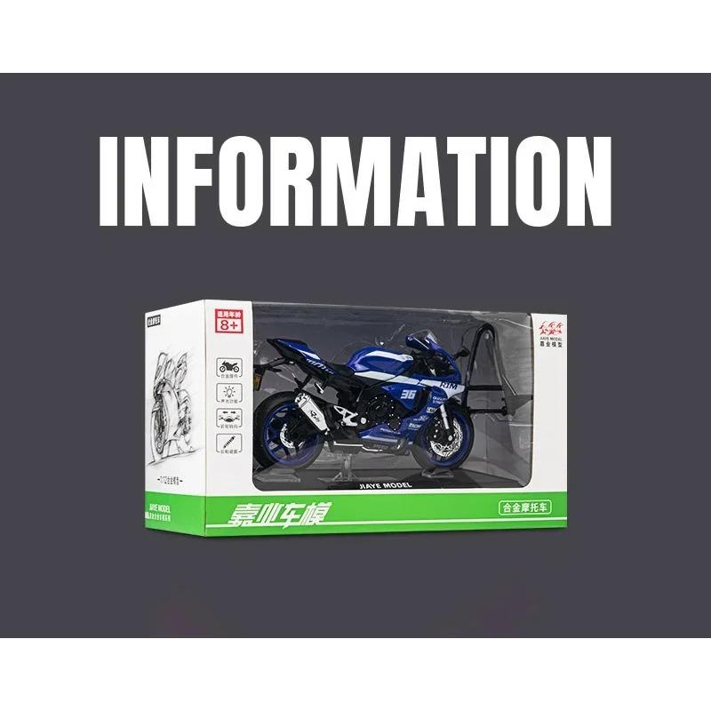 1/12 Yamaha YZF-R1M Zliatinový Model Motocykla Diecast Vozidlá Zvuk a Svetlo Off Road Autocykel Kolekcia Detské Hračky Darček