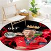 Cristiano Ronaldo Round Area Rug,Carpet Rug for Living Room Bedroom Sofa Playroom Decor,Non-slip Floor Mat