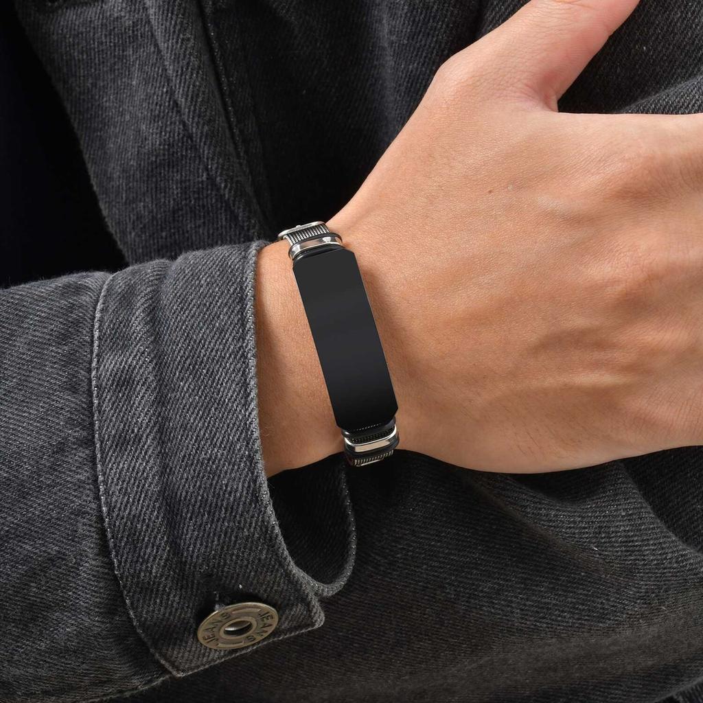 Free Custom Strap Bracelet for Teenager Boy,Back to School Season Contact Number ID Wristband,Stainless Steel Jewelry Gift