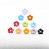 10PCS Colorful Mini Lovely Flower Glass Ornaments Easter Wedding Decor Supplies Girl Women's Jewelry Necklace Making Accessories