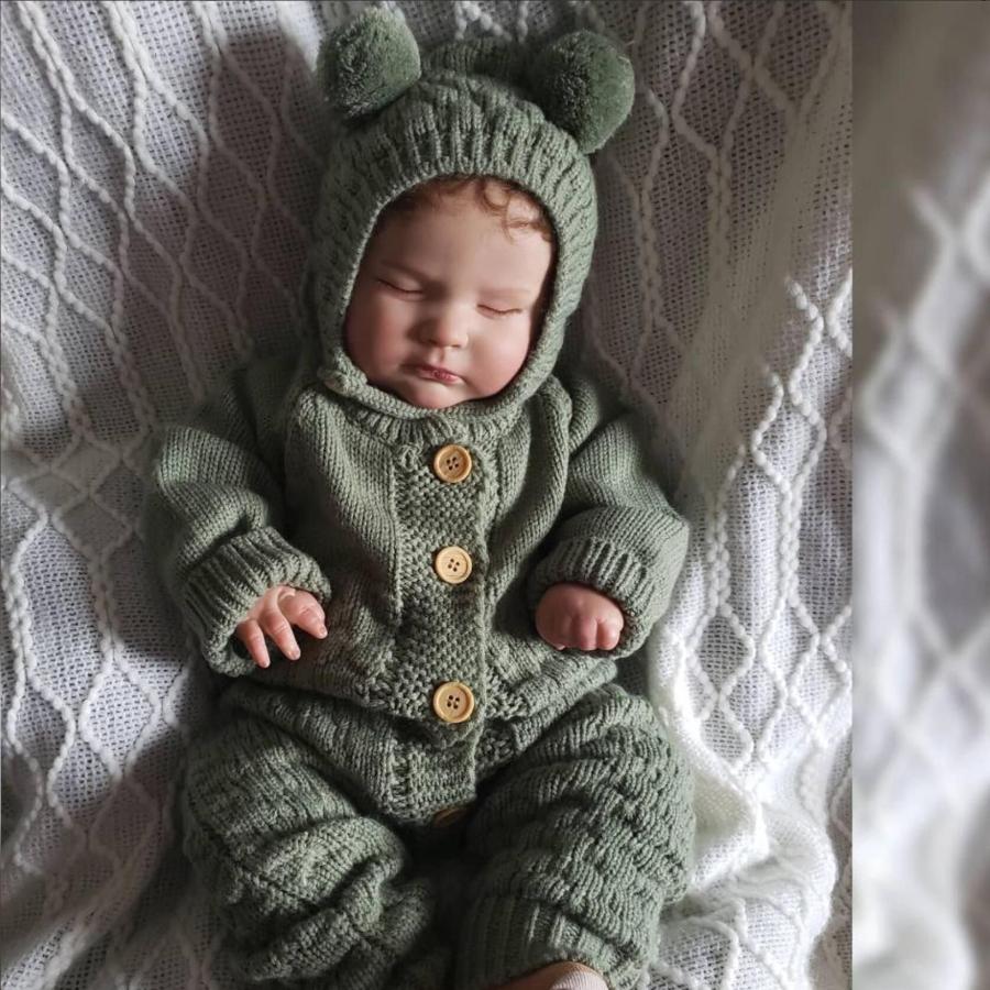 

BZDOLL 60 CM 24inch Reborn Sleeping Boy Baby Doll 3D Skin Soft Vinyl for Girl with Vascular Vein Cloth Body Like Real Art Bebe Gift cloth body doll