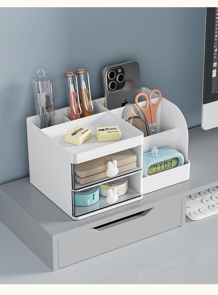 Desktop Multi-Grid Cartoon Storage Box for Cosmetics and Stationery