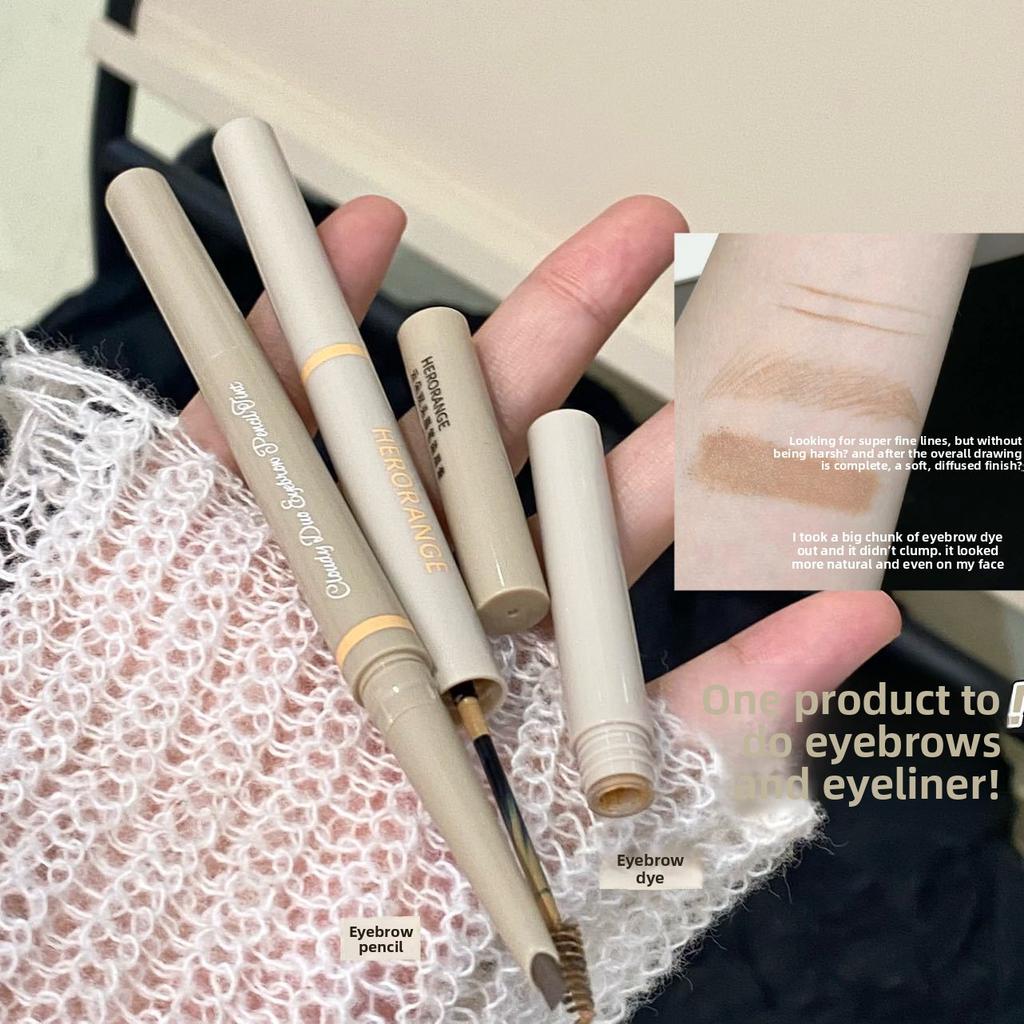 Double-head Eyebrow Pencil Eyebrow Brush, Eyebrow Dye Cream, Natural Wild Eyebrow Three-dimensional Eyebrow Pencil
