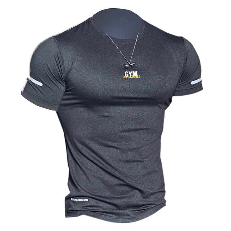 Tricou de trening reflectorizant cu mânecă scurtă și uscare rapidă pentru bărbați, Muscle-Fit