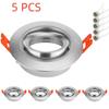 5 Pcs Recessed LED Ceiling Light Spotlight Fixture with GU10 Lampholder Downlight Fitting Adjustable Frame Housing Fixed