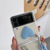 Sött 3d Godisfärgat Hjärta Bärbart Handkedja Telefonskal För Samsung Galaxy Z Flip 3 5g Transparent Hårt PC-skydd För Z Flip