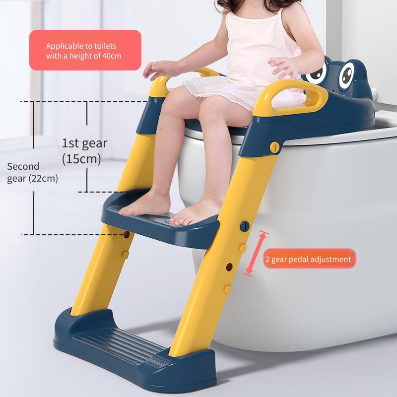 Kids Step Stool Toilet Training Step Ladder Foldable Potty Seat Adjustable Toddler Toilet Step Stool with Anti-Slip Base