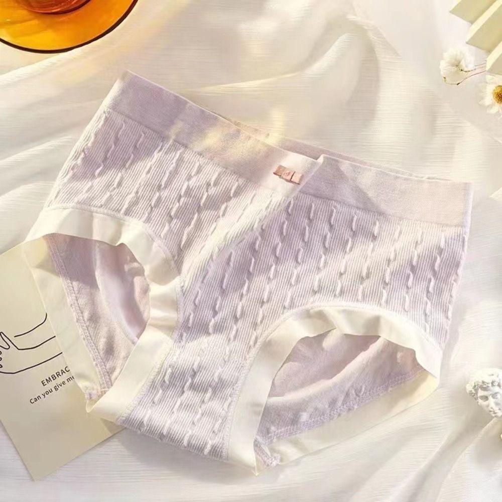 8Pcs Cotton Crotch Bowknot Panties Mid Waist Underwear for Women Breathable Seamless Briefs  Gifts