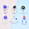 Creative Ice Clear Astronaut Rocket Planet Keychain Pendant DIY Jewelry Accessory