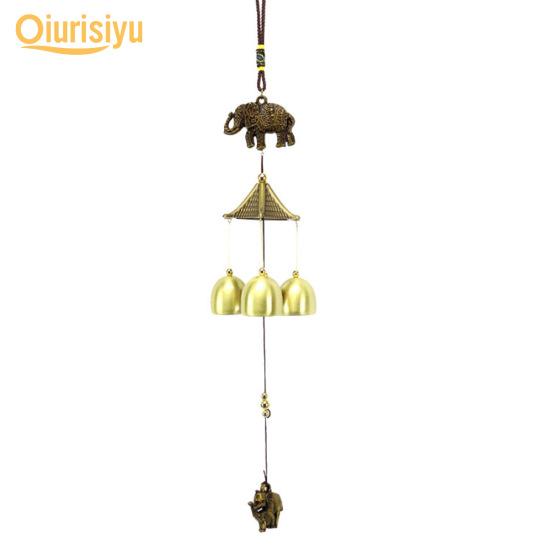 

Винтажные металлические колокольчики со слоном, антикоррозийный колокольчик, подвесной декор для окна, балкона, товары для дома бронзовый