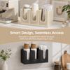 Wall Mounted Paper Cup Holder 3 Compartments Straw Organizer Coffee Cup Dispenser  Home Office