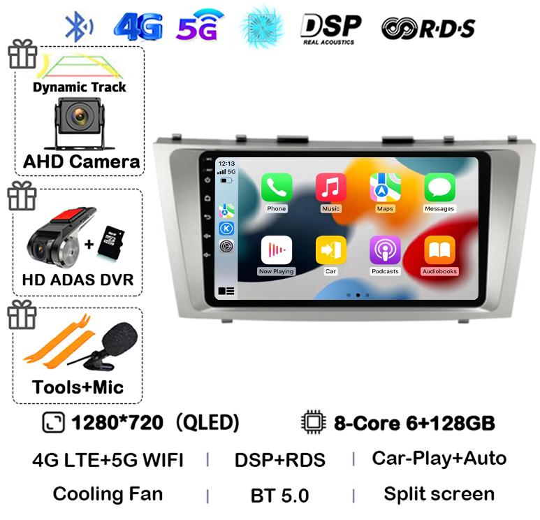 Android 14 Carplay Wifi+4G Car Radio For Toyota Camry 7 XV 40 50 2006-2011 4G Multimedia Player Navigation GPS Stereo 360 Camera