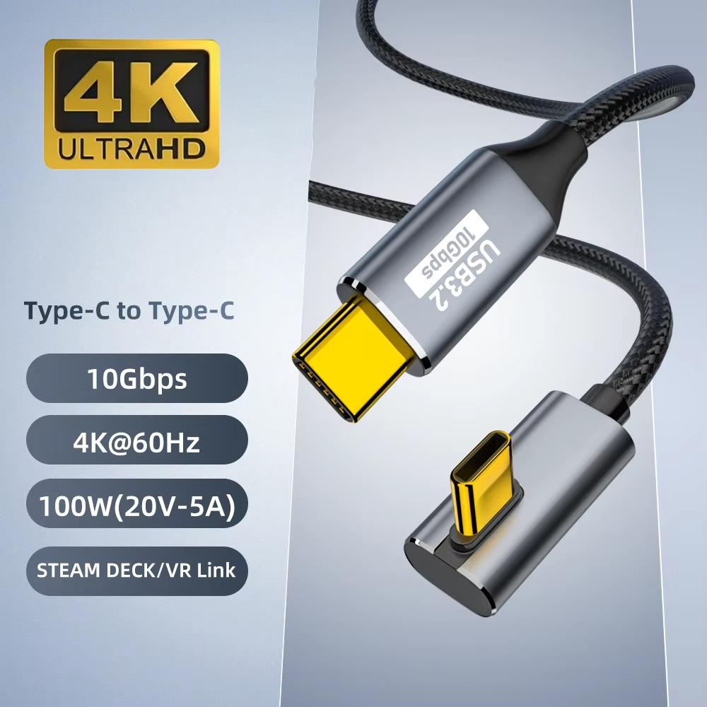 

100W USB-C 3 Gen2 10Gbps Cable Type-C to C 4K@60Hz Video Cable QC3.0 5A Fast Charging Cable For iPhone16 17 MacBook Pro Samsung 0.5m чорний