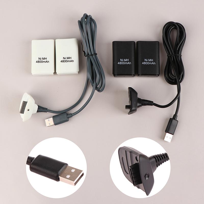 For Xbox 360 Wireless Game Controller Gamepads Replacement Battery Pack With Charging Stand+Charging Cable+2X4800Mah Batteries