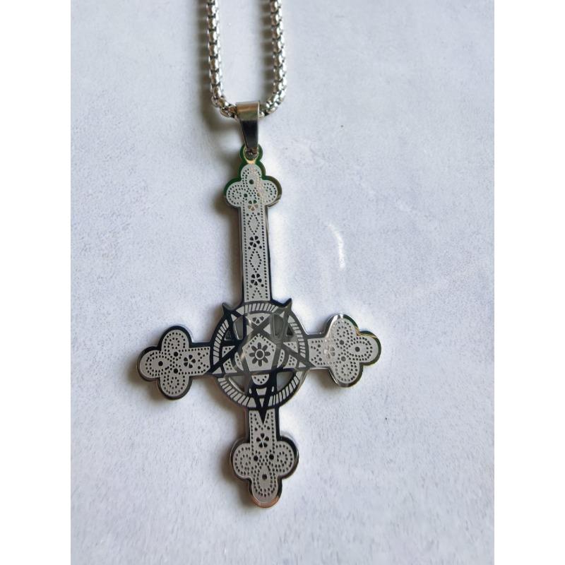 Dark Style Cross Necklace Female Niche Hot Girl Fashion Versatile Trend Clavicle Chain Accessories 60CM