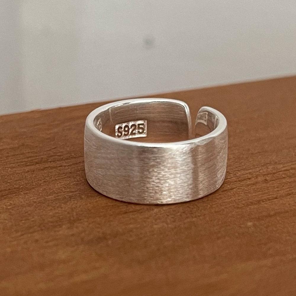 BF CLUB 925 Silver Rings For Women Simple Finger Open Vintage Handmade Wide Smooth Ring Allergy For Party Birthday Gift