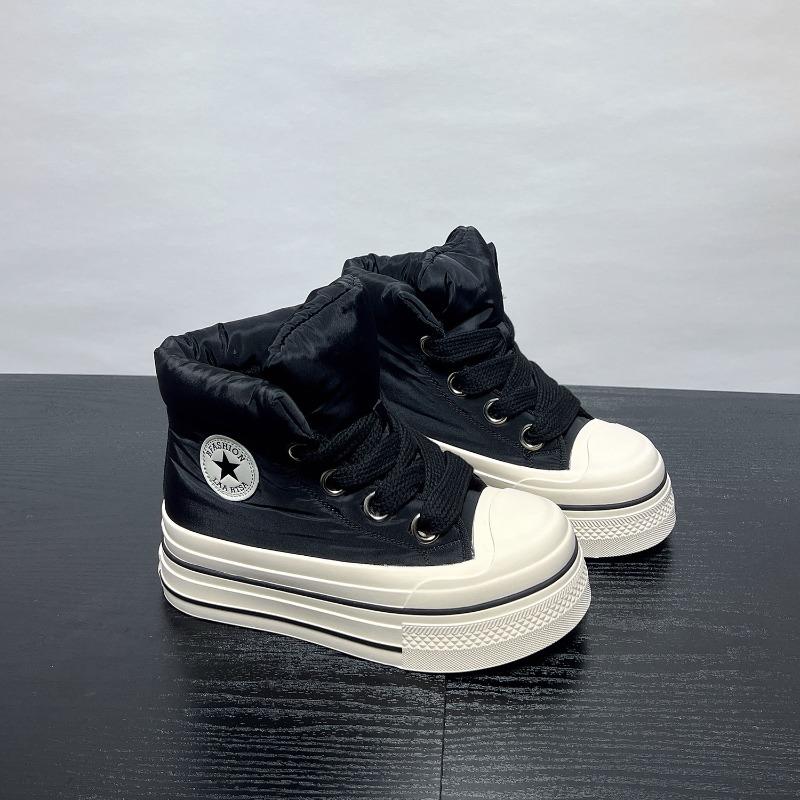 

Super good-looking heightening platform casual shoes women s winter velvet warm cotton shoes new versatile lightweight high-top shoes 35