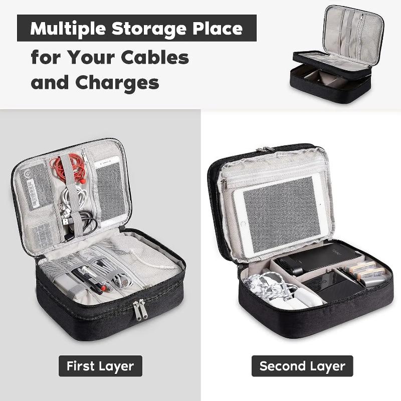 Cable Storage Bag Waterproof Digital Electronic Accessories Organizer Portable Travel Cable Organizer Case for Cable Charger Multi Functional Handbag