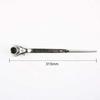 Myoseya Double-Ended Ratchet Wrench with Claw, Hex, Straight, and Mounting Holes, Scaffolding Ratchet Wrench, Type D Drive, Vanadium Steel Head, 17x19