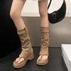Maillard Toe Boots New Thick-soled Heightening Western Cowboy Stacking Boots Pinch Feet Cool Boots Short Boots Tide