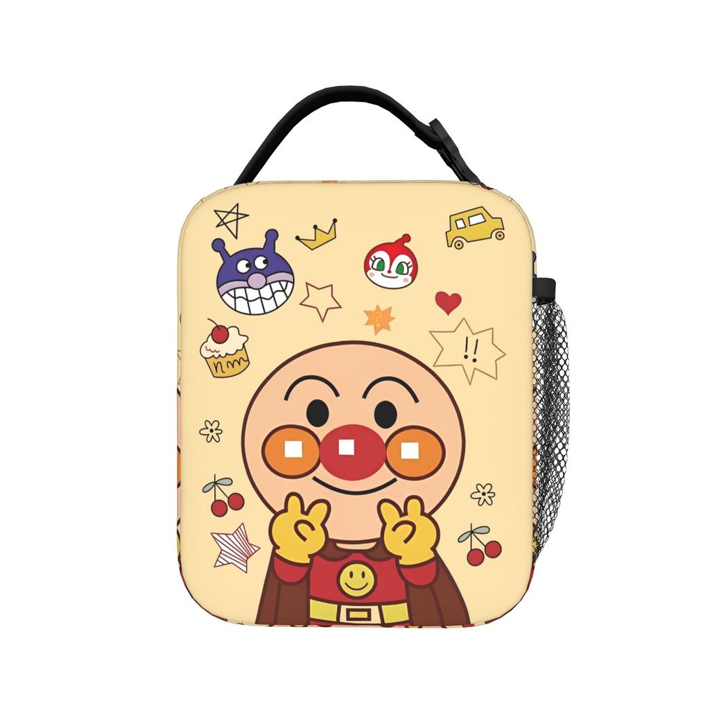 A-Anpanmans Insulated Lunch Bag High Capacity Baikinman Dokinchan Horaman Melon Girl Reusable Thermal Bag Tote Lunch Box