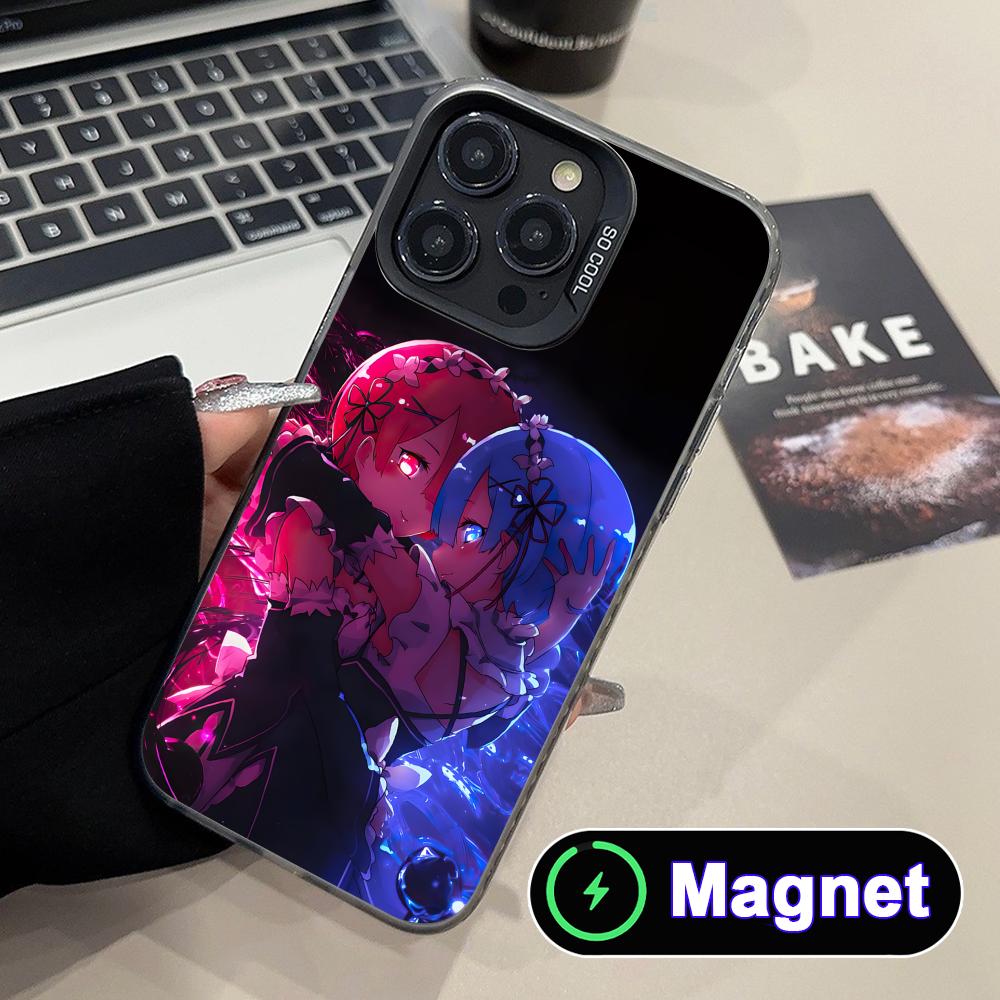ReZero Rem Ram Translucent MagSafe Mobile Phone Case for iPhone 17 16 15 14 13 12 11 Air Pro Max Plus Colorful Cover