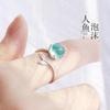 Adjustable Open Ring Women Men Geometric Mermaid Bubble Design Minimalist Boho Vintage Style Copper Jewelry