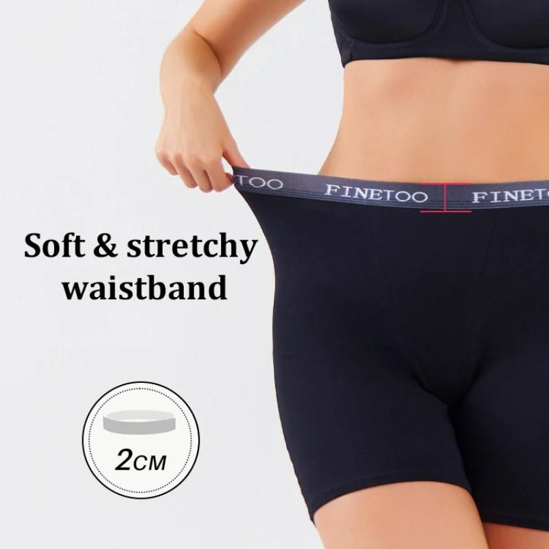2pcs Women's High Waisted Boxer Briefs Cotton Plus Size Panties Sexy Elastic Waistband Sports Shorts Casual Comfortable Lingerie